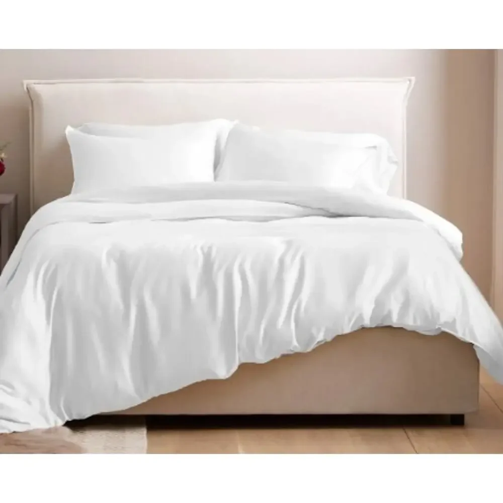 NEW Quince Bamboo Duvet Cover Set + SHAMS  Full Queen White - NO INSERT